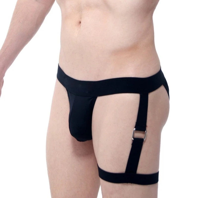 青年潮流个性男式低腰三角镂空双丁内裤性感骚受可爱丁字裤gay