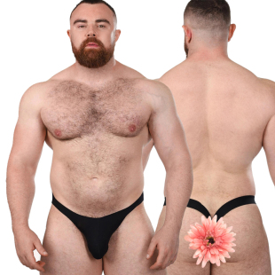 男士双丁字内裤男纯棉低腰激凸囊袋运动提臀青年小受性感纯色