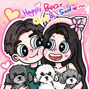 星蝶公主风情侣画像定制画约稿q版人物照片转漫画卡通头像手绘画