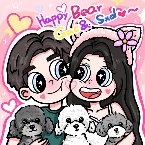 星蝶公主风情侣定制手绘头像