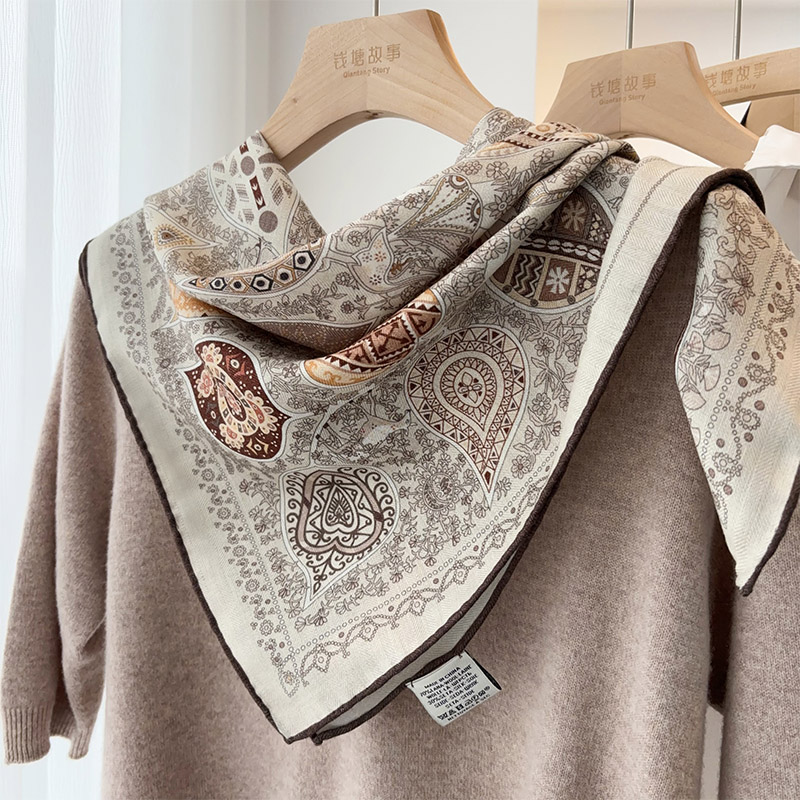 「温婉米杏色系」丝毛围巾女冬季