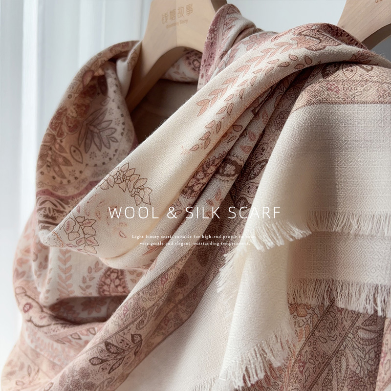 温婉花园系列！佩斯利丝毛围巾女