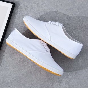 小白鞋男女式帆布鞋体操鞋白球鞋晨练武术鞋护士药厂工作鞋白布鞋