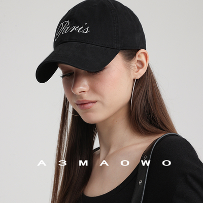 PARIS字母刺绣鸭舌帽ins风高品质百搭优雅棒球帽男女情侣款帽子25