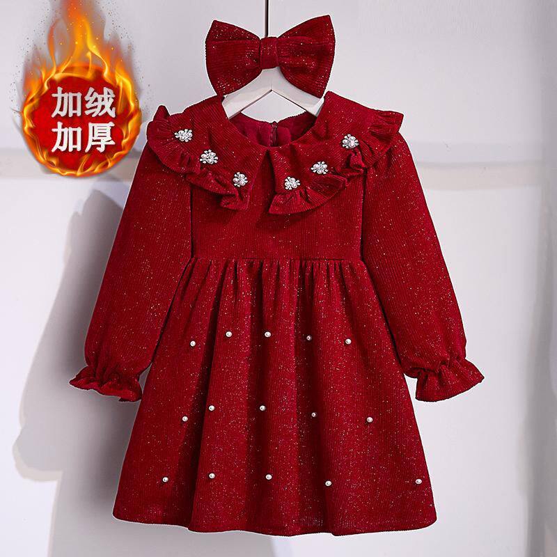 女童红色连衣裙2025秋冬新款洋气女孩网红公主裙儿童拜年服新年装,童装/婴儿装/亲子装,连衣裙,淘宝优惠券,粉丝福利购,淘宝优惠卷