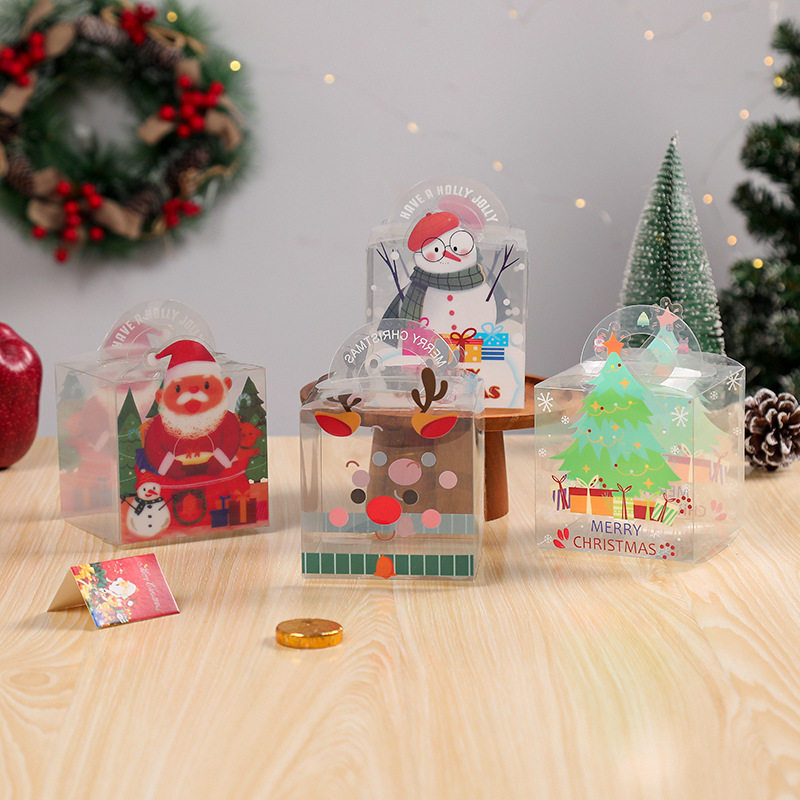 2025新款手提圣诞节苹果盒子平安果礼盒塑料透明平安夜礼物包装盒