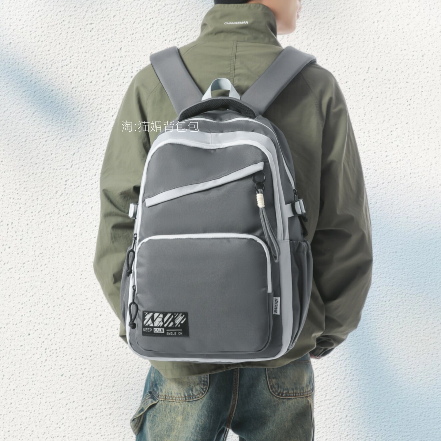 书包男生初中生美式尼龙双肩包女士2026新款大容量高中电脑背包简