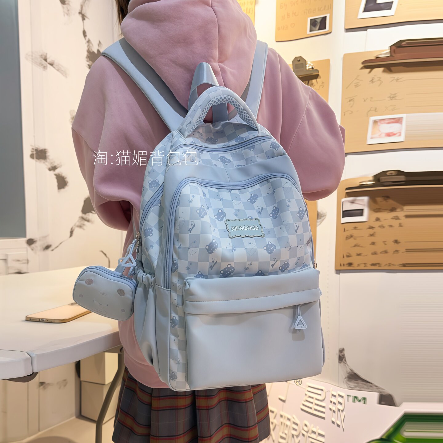 高中生书包初中生女高级感小众简约男双肩包韩系高颜值背包大容量