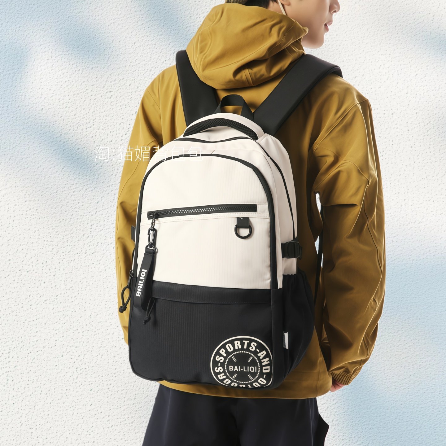 书包男生高中生简约风电脑双肩包大学生通勤女背包大容量结实耐用