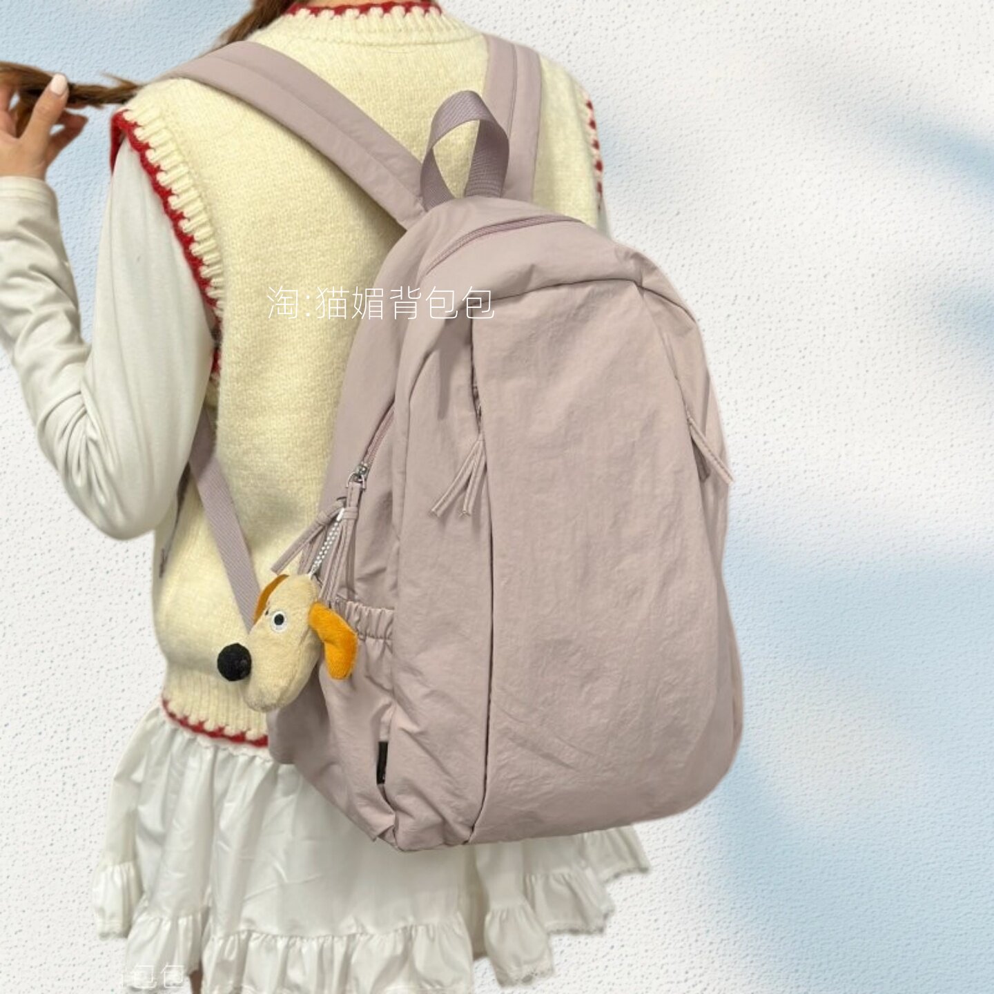 户外便携小双肩包女旅游轻便休闲简约书包ins小众大学生背包尼龙