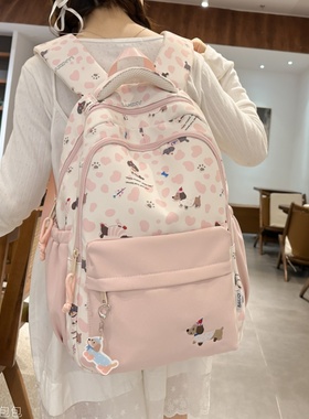 书包初中女生高颜值小众ins高中生2025新款轻便双肩包大容量背包