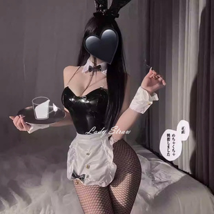 纯欲奶兔 可爱漆皮连衣裙睡衣 女仆诱惑制服超甜兔女郎cosplay套装