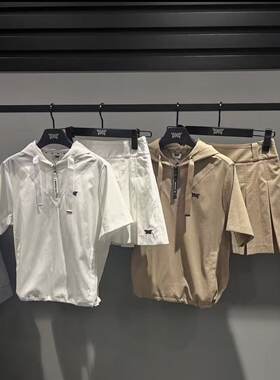 高尔夫女士26短袖连帽百褶裙运动形速干面料修身显瘦套装裙GOLF