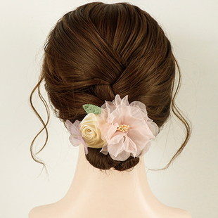 超仙发夹女后脑勺鱼嘴夹高级感大花朵低马尾发饰旗袍汉服头饰抓夹