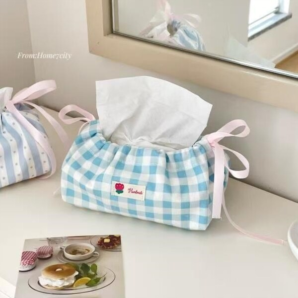 原创碎花收纳袋束口袋 少女心相机包化妆包学生党高颜值