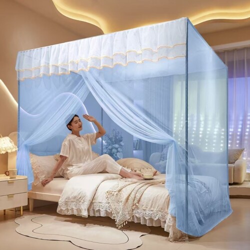 新款蚊帐家用卧室1.5米单开门加粗支架1.8米升级加密1.2m高级纱帐