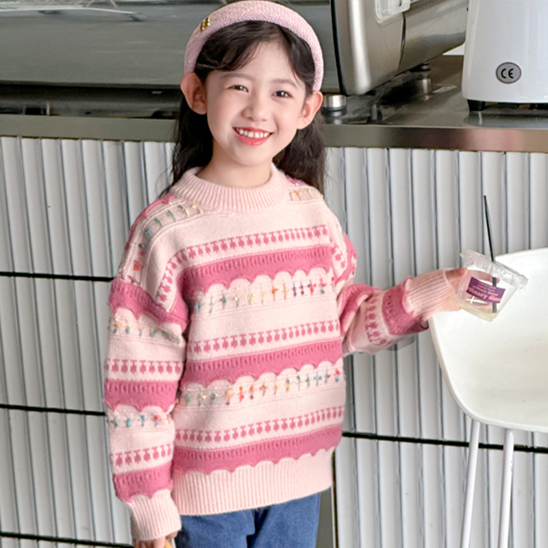 女童毛衣洋气潮范秋冬针织打底衫