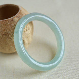 冯冯珠宝天然a货冰糯种圆条翡翠手镯玉镯子透亮温润微瑕内径55