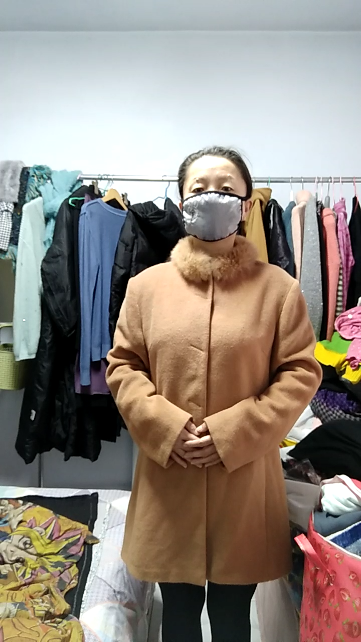 高品质羊驼毛貉子毛毛领女士尾货大衣适合130斤以内穿175xxl