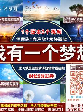 《我有一个梦想》背景视频青春梦想奋斗励志主题演讲朗诵背景视频
