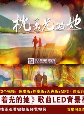 YR285-《枕着光的她》任素汐歌曲原唱伴奏父母感人LED背景视频