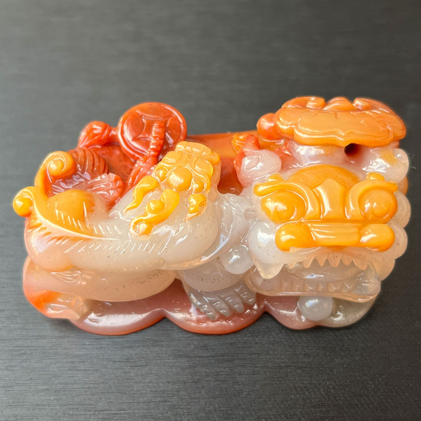 精品黄龙玉母子霸王貔貅手把件小摆件男女款茄子山金沙料招财进宝