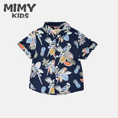套装 夏季 新款 2024儿童复古花衬衫 印花中大童薄款 三亚海边沙滩度假