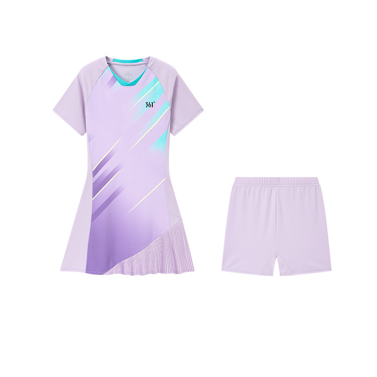 361度女士速干连衣裙套装新品2026夏运动裙V领网球裙运动套装