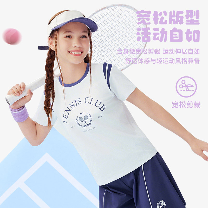 361度女童速干短袖T恤夏季
