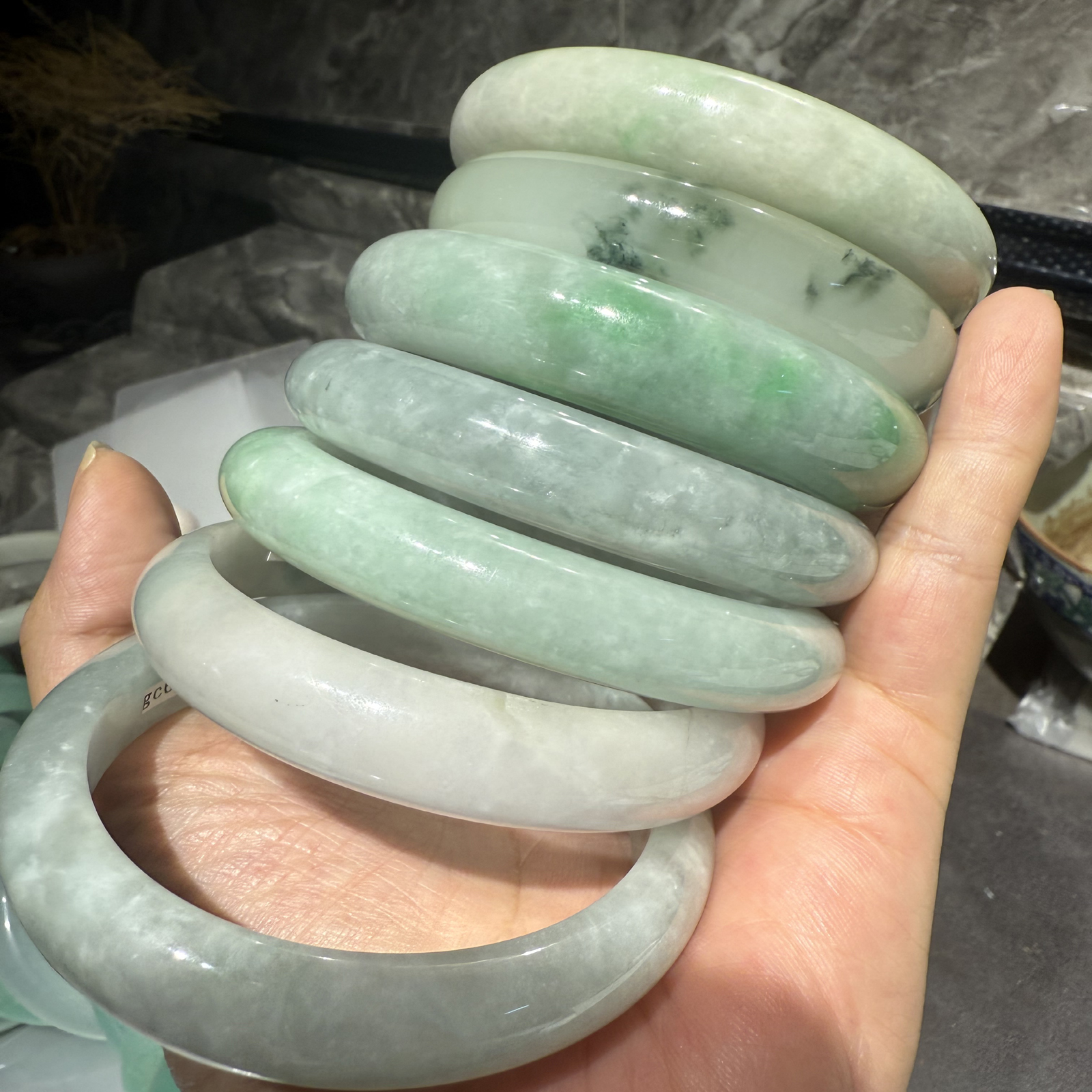 翡翠内径58-集合3缅甸翡翠手镯