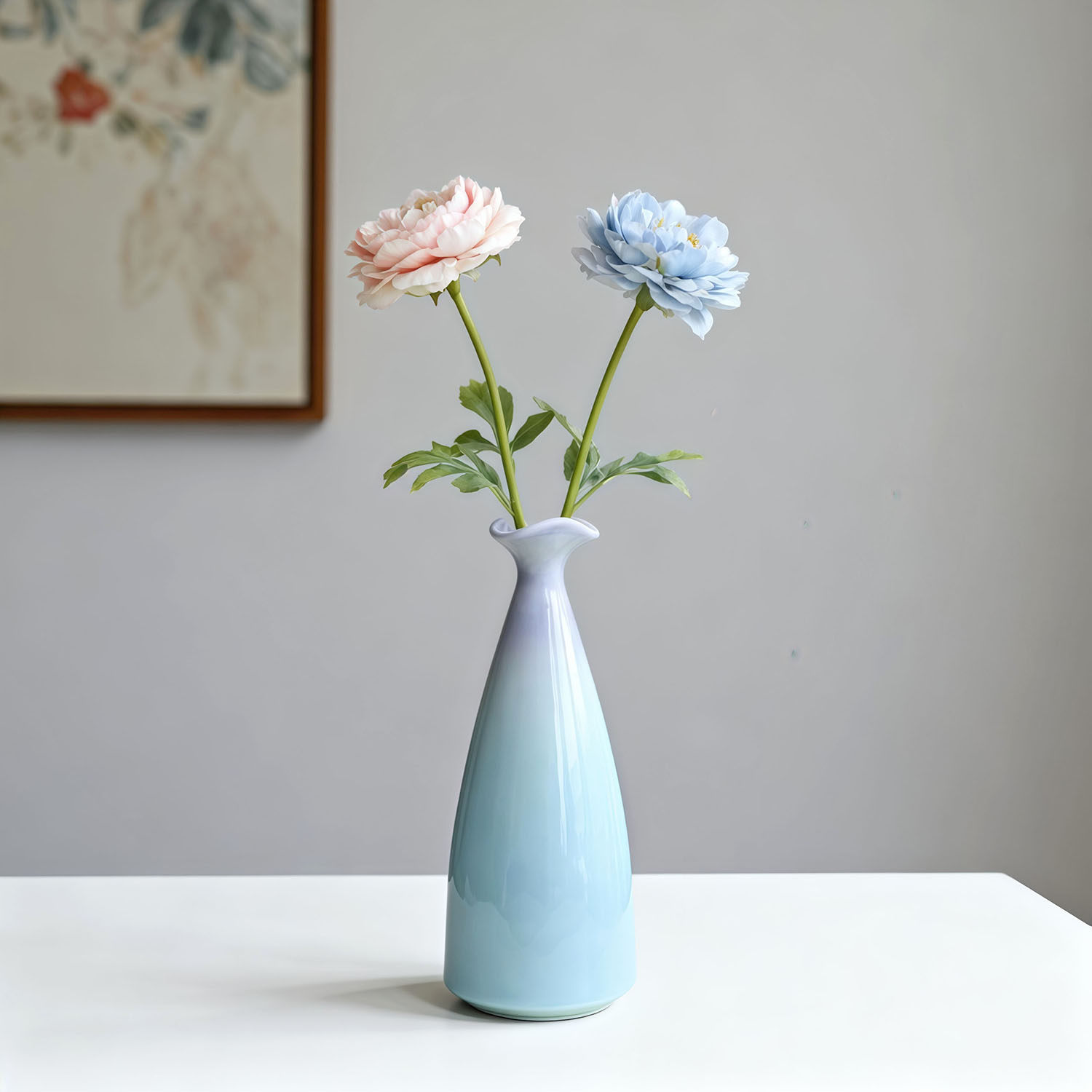 景德镇陶瓷 小花瓶摆件客厅插花装饰品高级感轻奢风花器水培花瓶