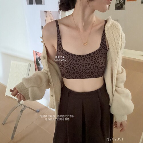FAFA无痕豹纹波点美背抹胸文胸