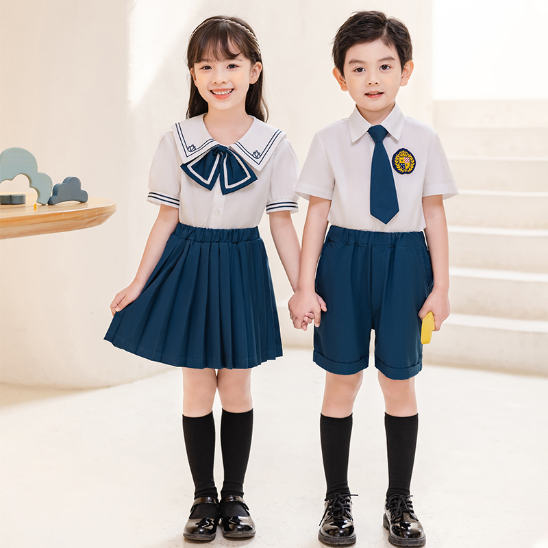 2025新款小学生校服套装英伦风白衬衫幼儿园园服夏装儿童毕业服班