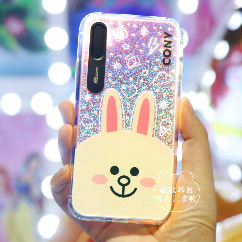 韩国line布朗熊iPhone xs max来电闪x手机壳苹果XS发光8plus全包R