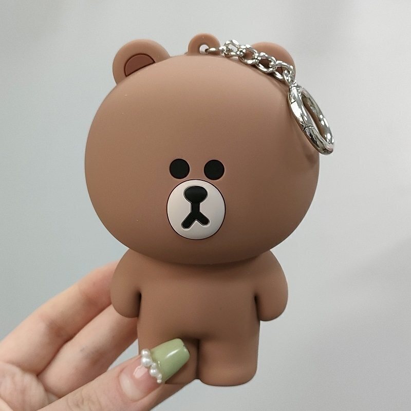 LINE FRIENDS布朗熊莎莉钥匙扣零钱钥匙包可爱收纳包硅胶迷你小包