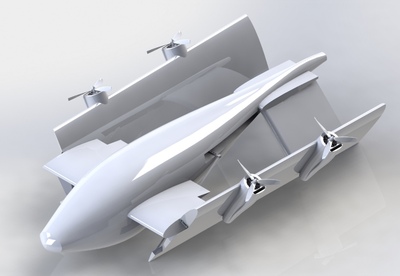 可折叠翼固定翼垂直起降3D图