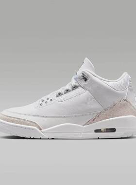 耐克男鞋AIR JORDAN 3 白色中帮运动鞋复古篮球鞋CT8532-111