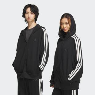 JL6077 宽松连帽夹克外套新款 adidas阿迪达斯轻运动2025春季 情侣款