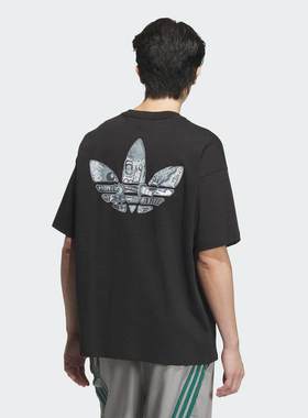 adidas阿迪达斯三叶草25夏男棉短袖圆领背面大LOGO印花T恤 KE5794
