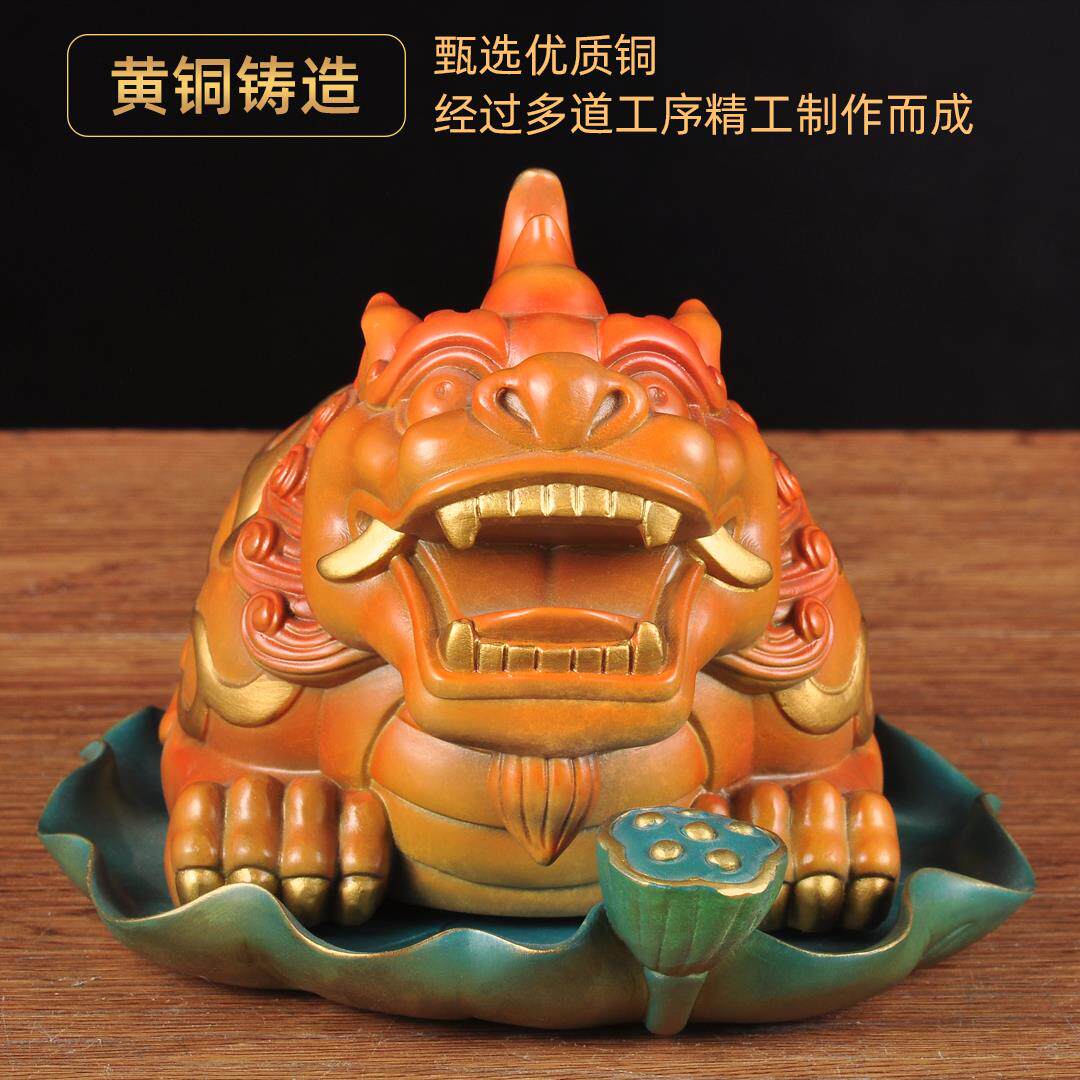 铜貔貅摆件招财铜皮丘pzu风水工艺玄品家居客彩厅电视饰柜酒柜关