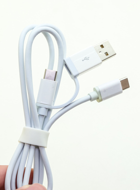 适用于水果15 Type C对type C二合一数据线 3A Type c 1米 白色