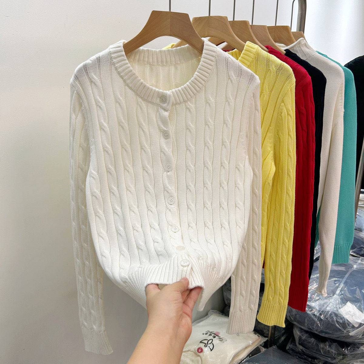 拉F劳伦同款针织衫女开衫外搭春秋冬叠穿不起球100%纯棉毛衣外套,个性定制/设计服务/DIY,棉服工装,淘宝优惠券,粉丝福利购,淘宝优惠卷