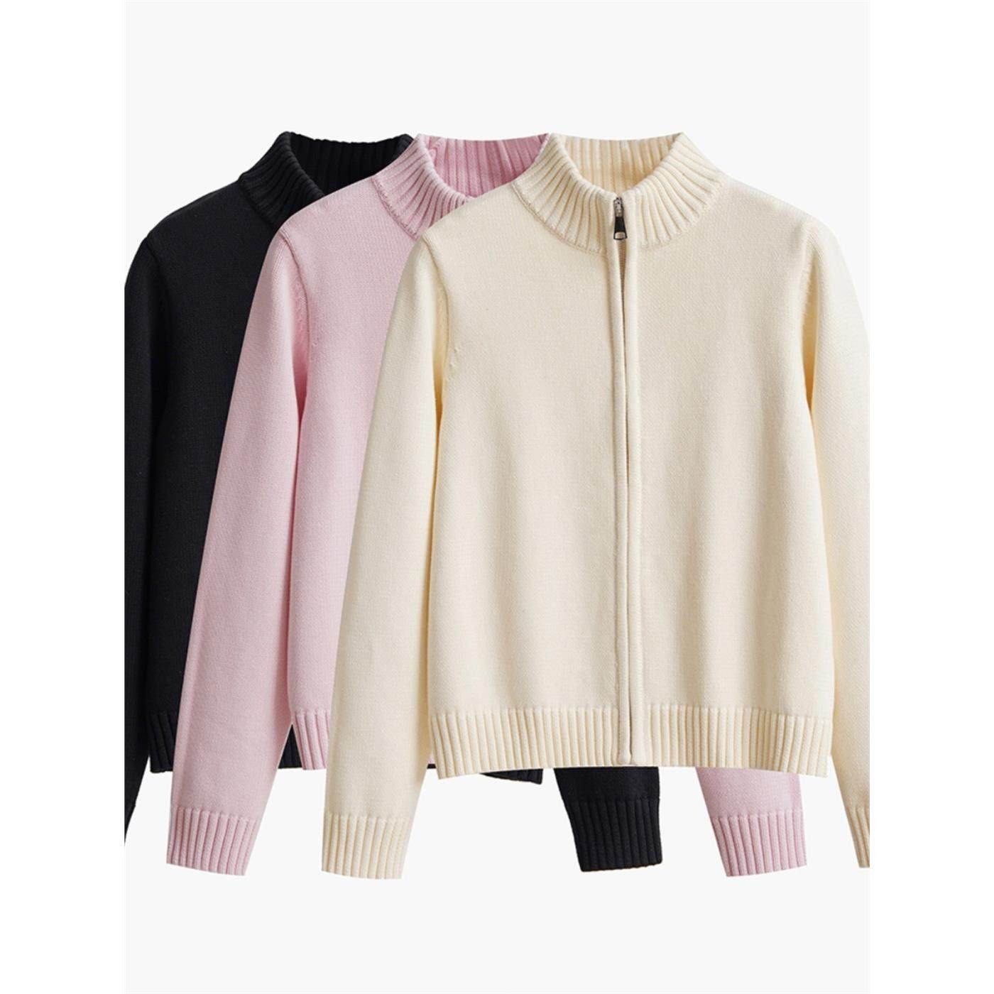 100%纯棉开衫女针织衫长袖半高领春秋冬季加厚外穿全棉线毛衣外套,个性定制/设计服务/DIY,棉服工装,淘宝优惠券,粉丝福利购,淘宝优惠卷