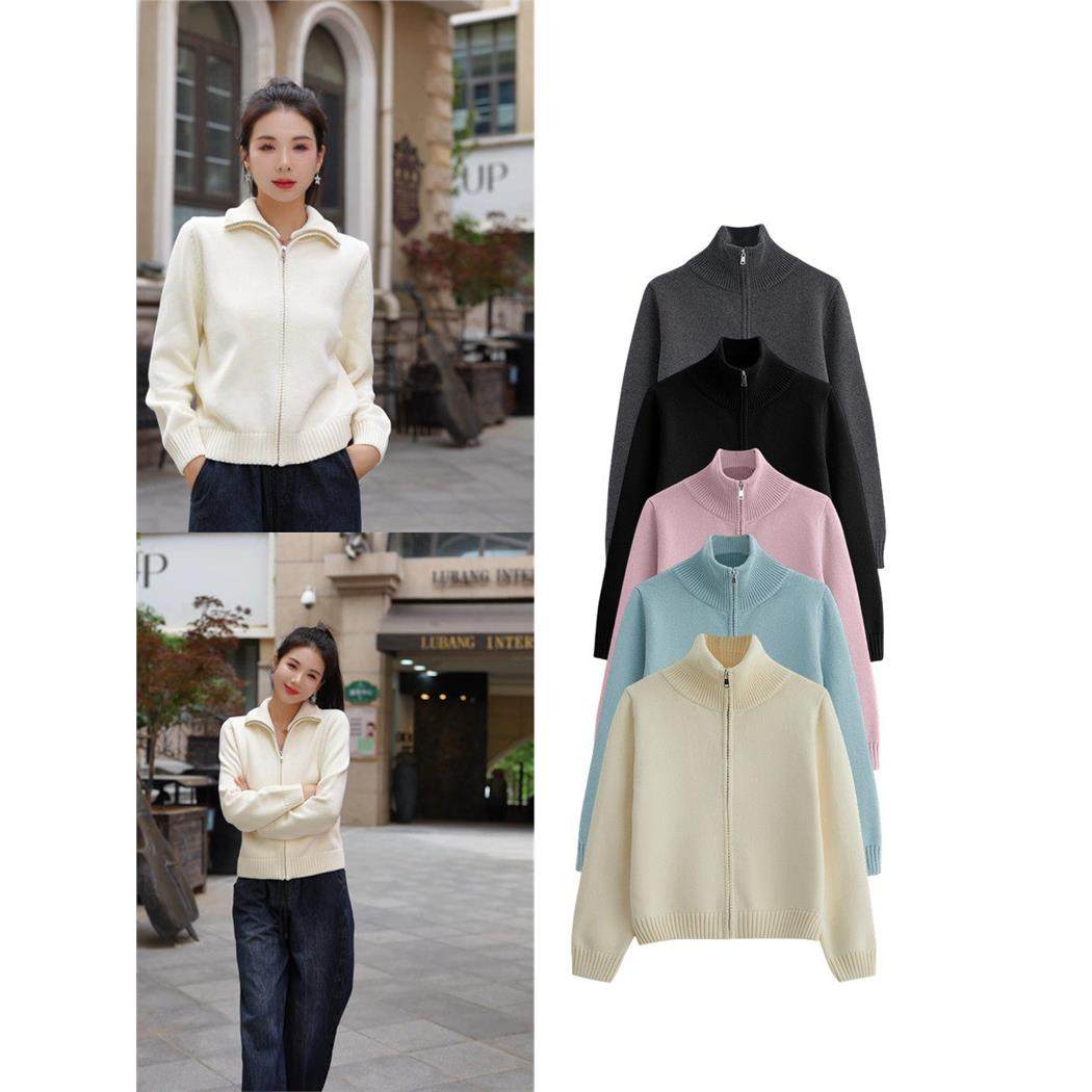 100%纯棉拉炼开衫女针织衫长袖翻领秋冬新款加厚短款外穿毛衣外套,个性定制/设计服务/DIY,棉服工装,淘宝优惠券,粉丝福利购,淘宝优惠卷