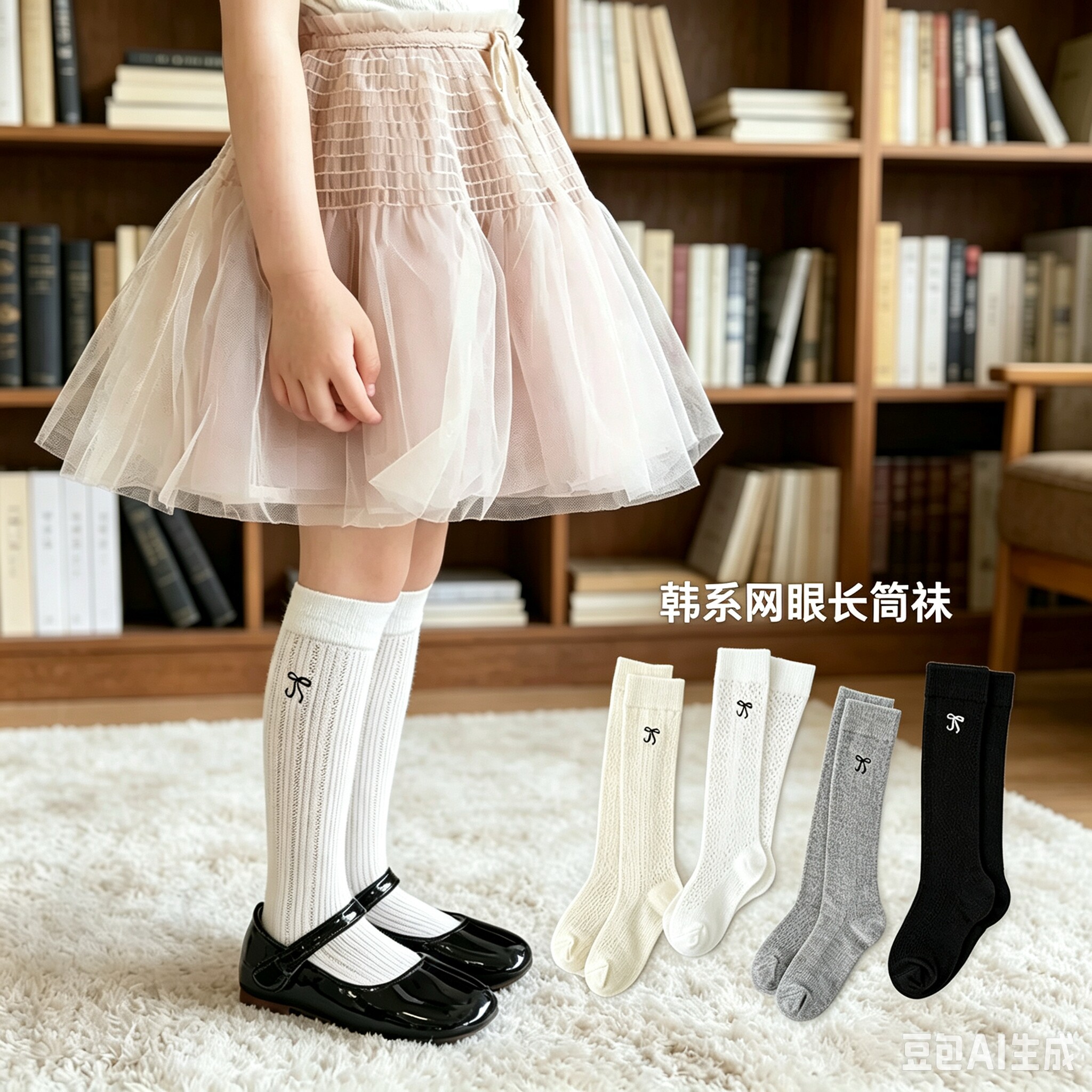 韩系女童夏季薄款长筒袜
