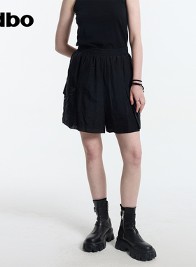 odbo/欧迪比欧短裤女士2025春夏新款外穿休闲宽松百搭高腰潮裤子