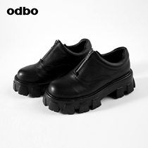【商场同款】odbo/欧迪比欧潮牌厚底增高休闲靴女时尚圆头马丁靴