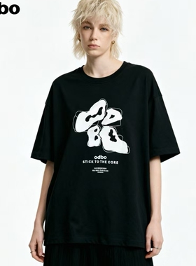 odbo/欧迪比欧设计师品牌2025春夏新款上衣圆领短袖针织休闲上衣