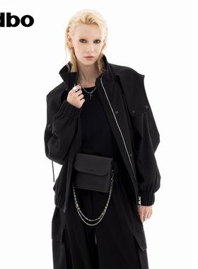 odbo/欧迪比欧时尚单品设计感上衣女款2025秋季新款翻领连帽外套