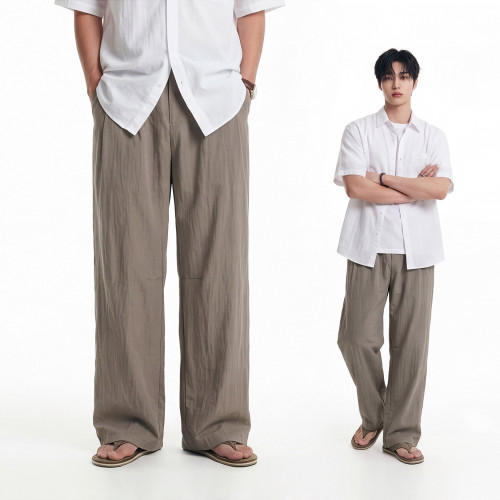 OpenMyself亚麻透气男休闲裤